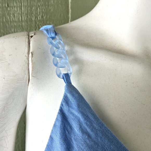 New REISS Esme Blue Linen Side Tie Cross Over Dress US 4 - Picture 6 of 8